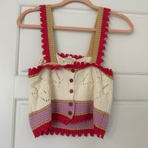 Pink Ripple Top Size S